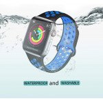Wholesale Breathable Sport Strap Wristband Replacement for Apple Watch Series Ultra/9/8/7/6/5/4/3/2/1/SE - 49MM/45MM/44MM/42MM (Black Blue)